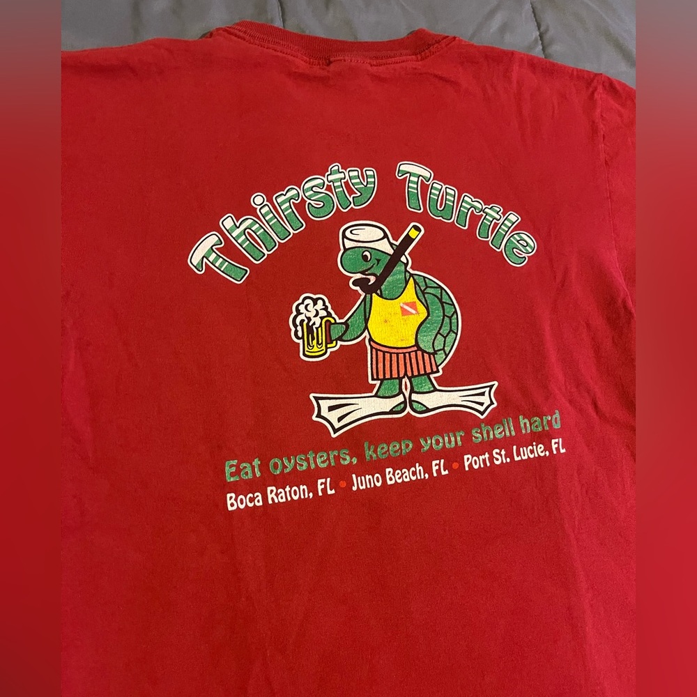 Vintage Y2K Thirsty Turtle Florida Funny Shirt Size Medium